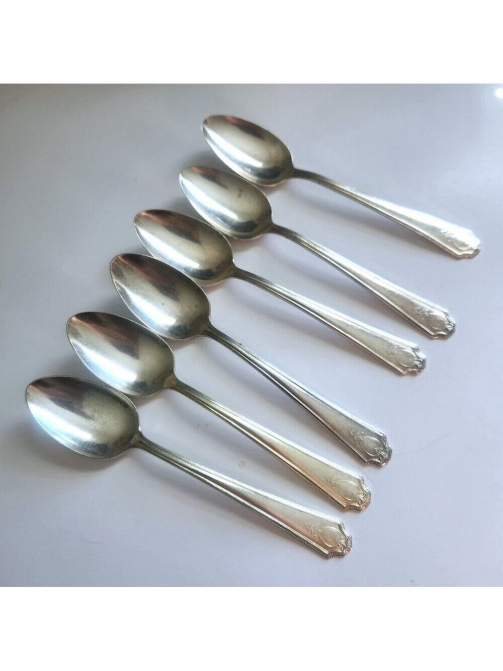 Vintage R&B AIX International Silverplate Teaspoon Set 6 Jewel Pattern Flatware